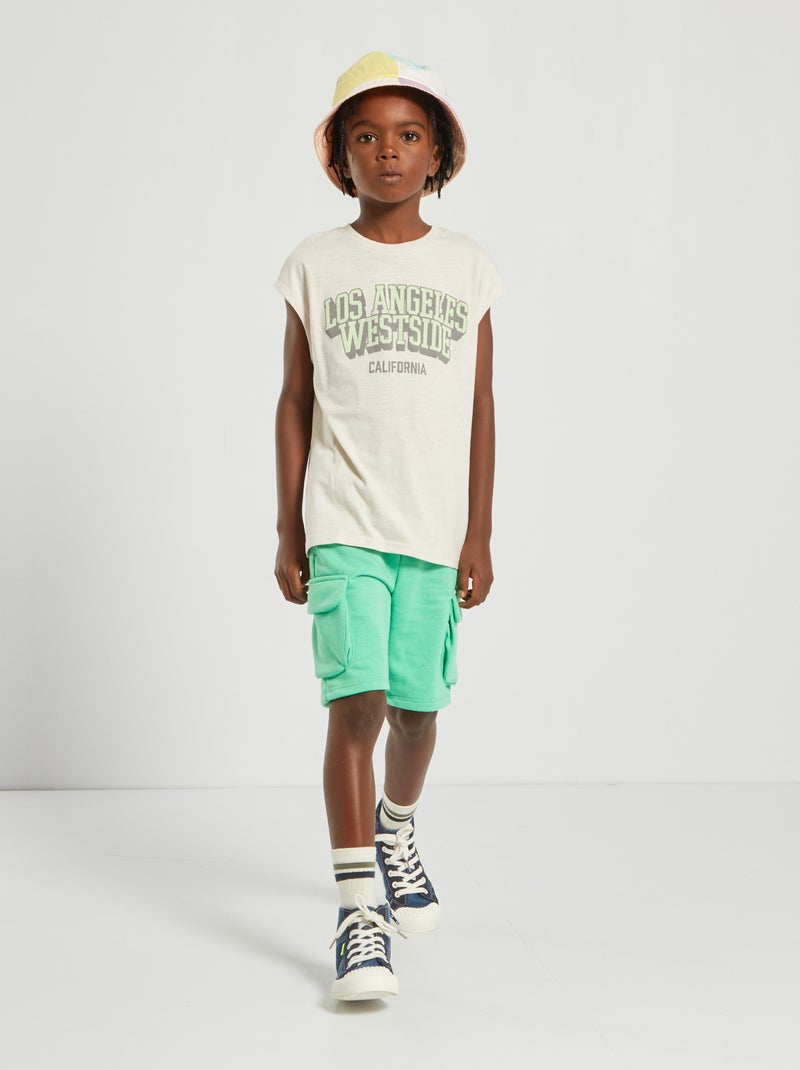 Bermudas de felpa VERDE - Kiabi