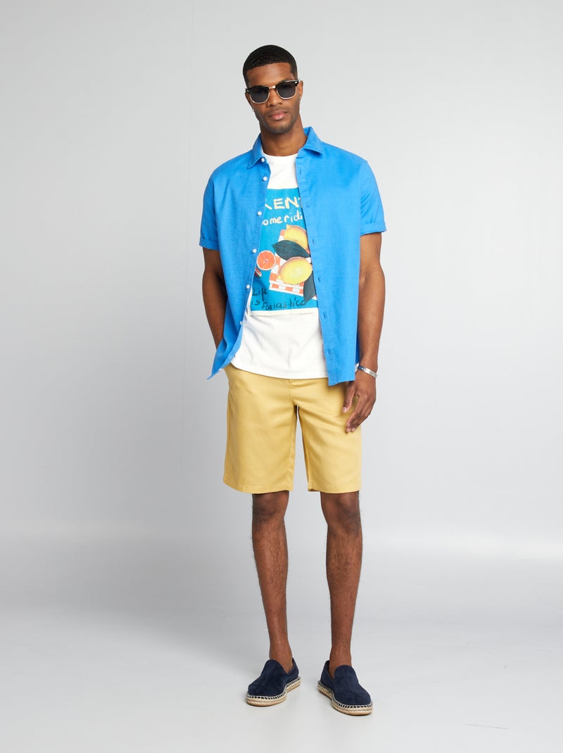 Bermudas de lino BEIGE - Kiabi