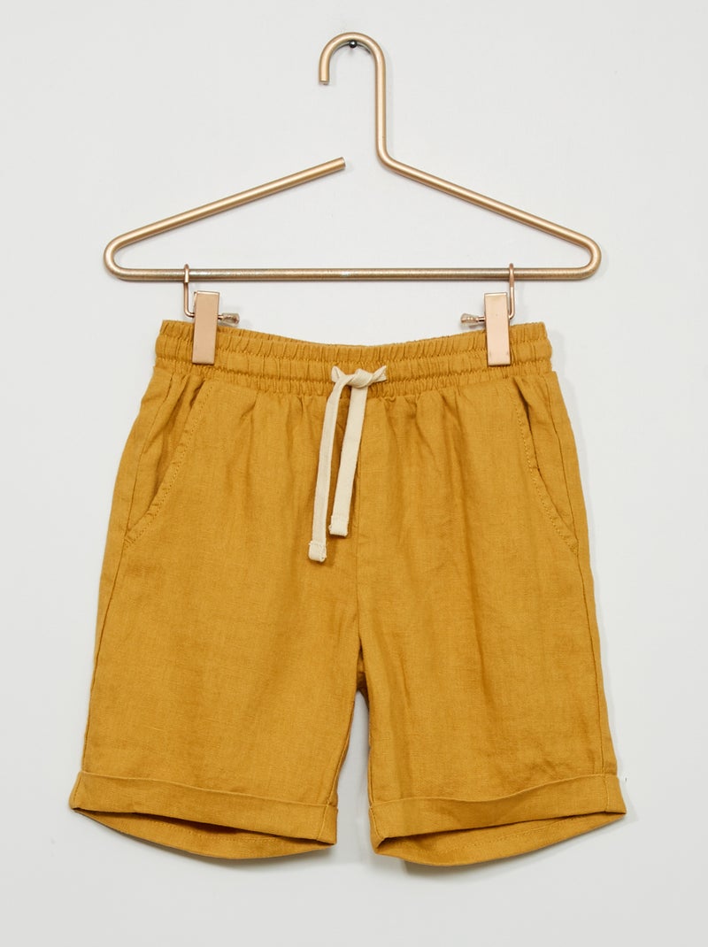 Bermudas de lino BEIGE - Kiabi