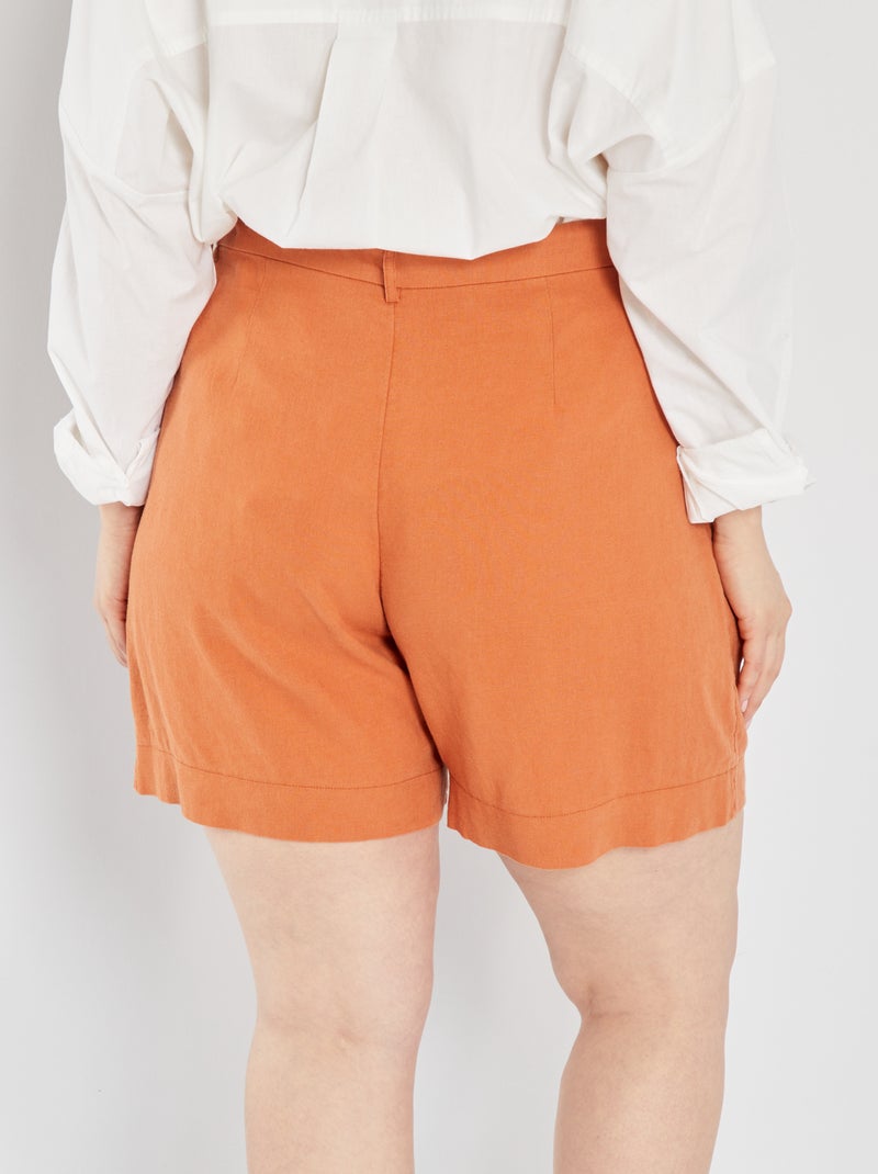 Bermudas de lino 'Only' TERRACOTTA - Kiabi