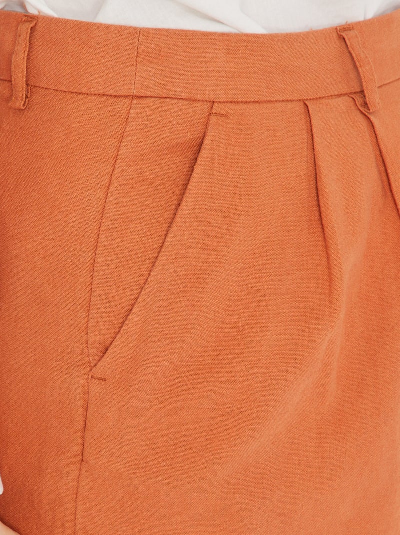 Bermudas de lino 'Only' TERRACOTTA - Kiabi