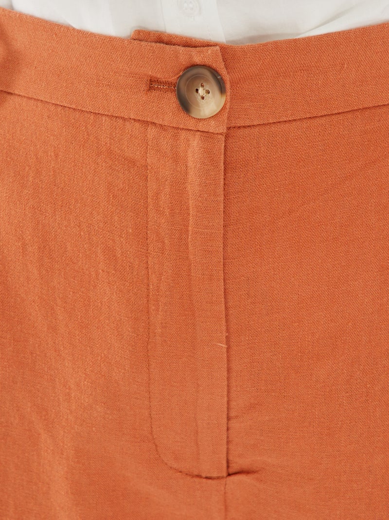 Bermudas de lino 'Only' TERRACOTTA - Kiabi
