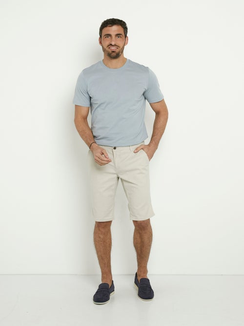 Bermudas de lona de algodón elástica - AFIBEL - Kiabi