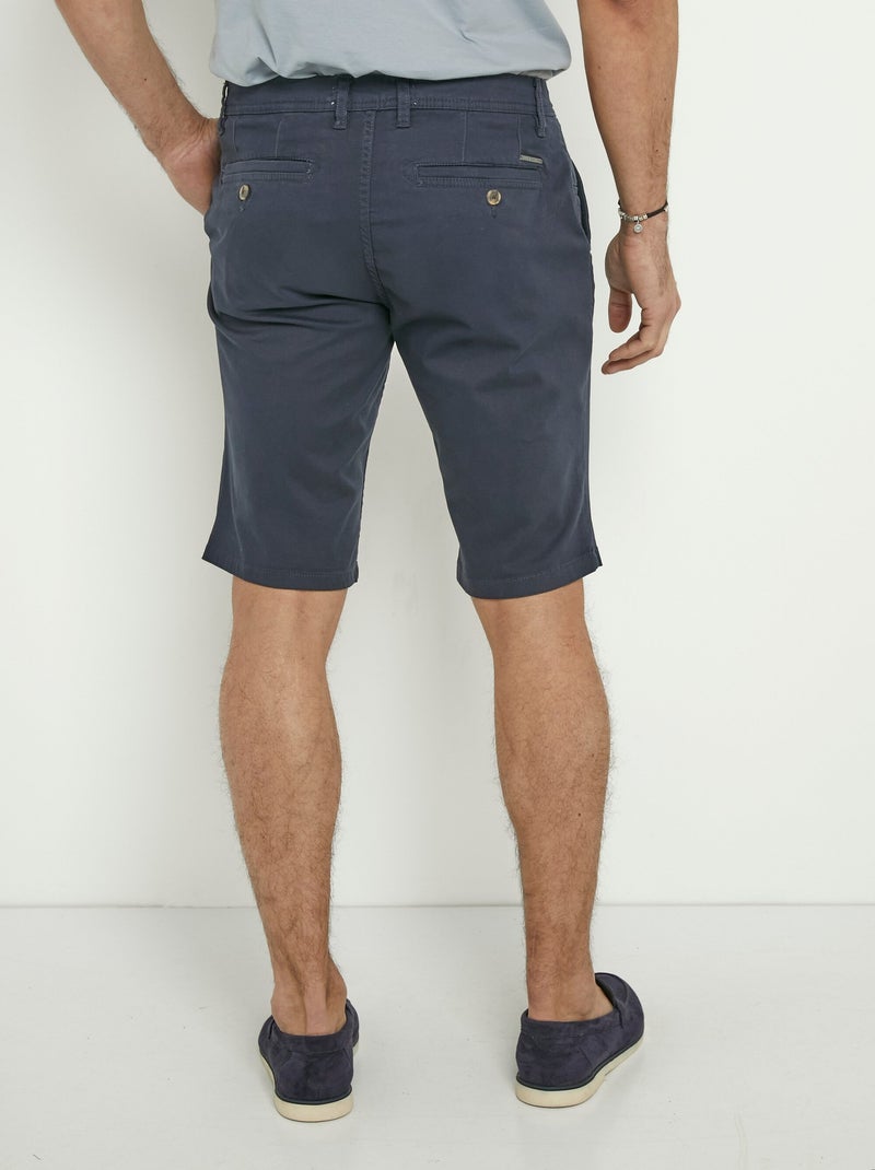 Bermudas de lona de algodón elástica - AFIBEL Azul marino - Kiabi