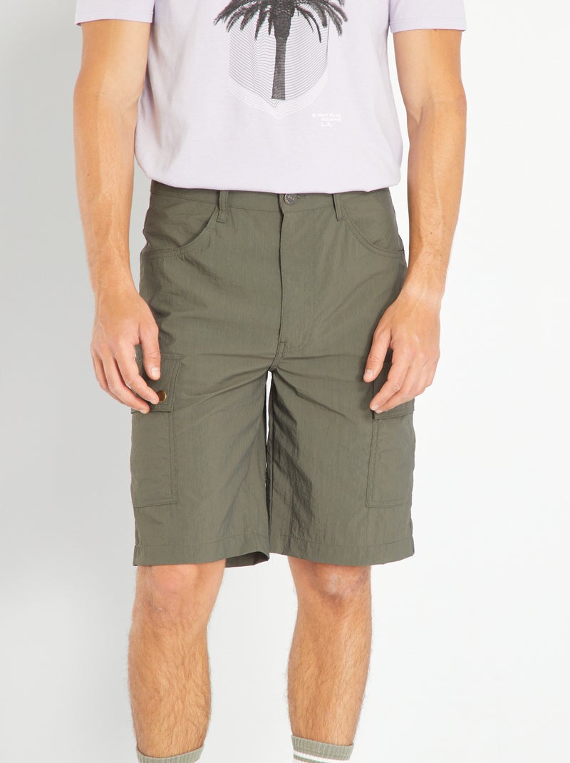 Bermudas de lona parachute KAKI - Kiabi