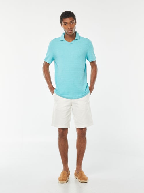 Bermudas de piqué de algodón liso - Kiabi