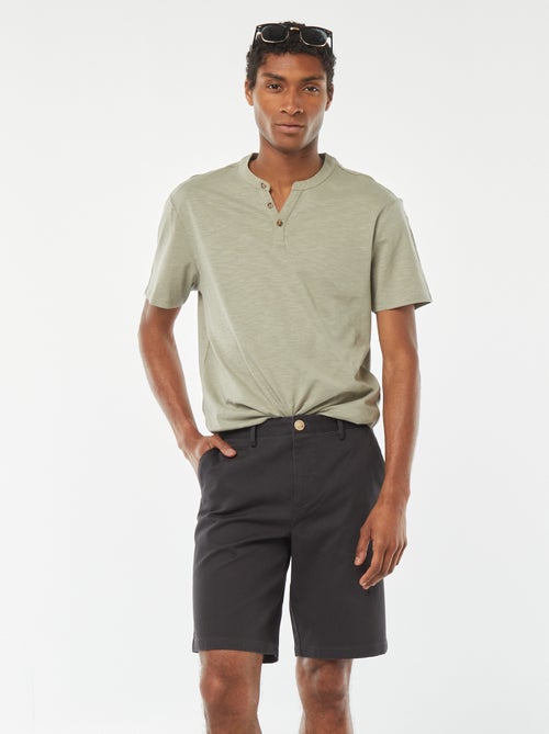 Bermudas de piqué de algodón liso - Kiabi