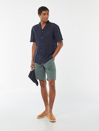 Bermudas de piqué de algodón liso