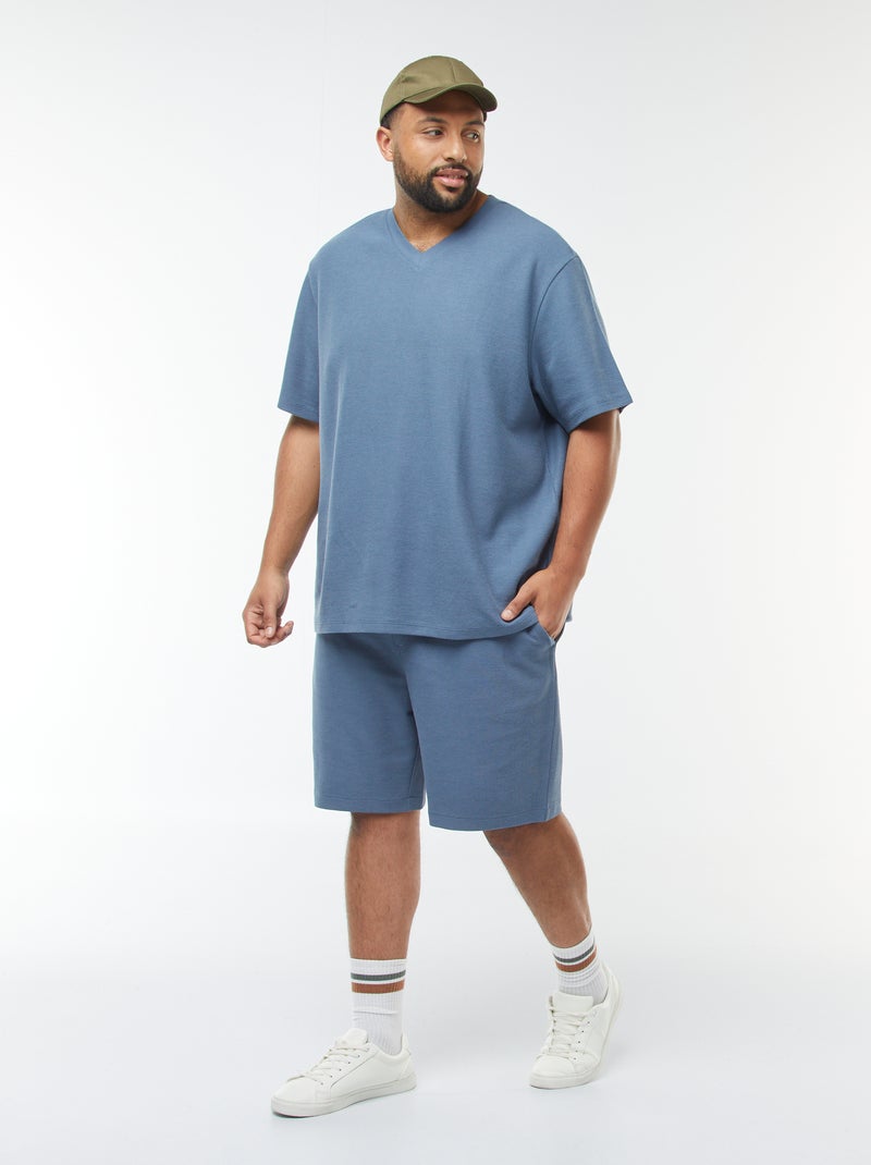 Bermudas de punto de piqué Azul - Kiabi