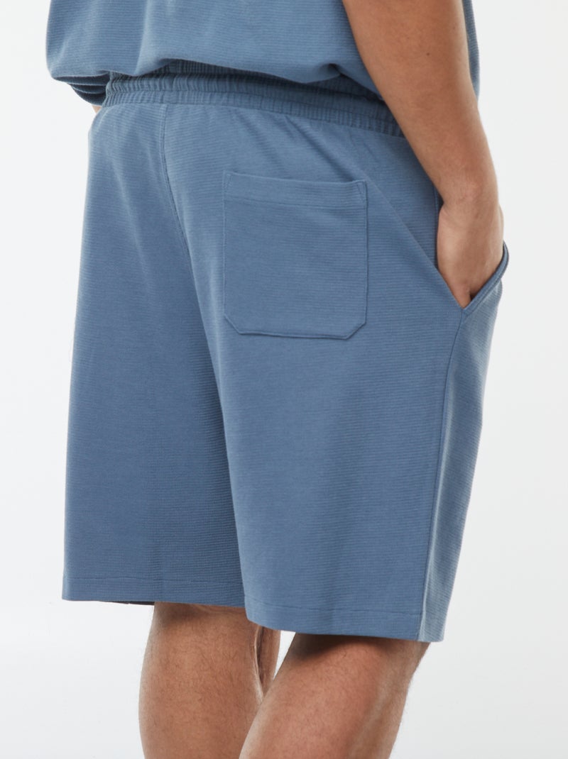 Bermudas de punto de piqué Azul - Kiabi