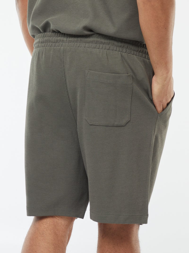 Bermudas de punto de piqué Kaki - Kiabi