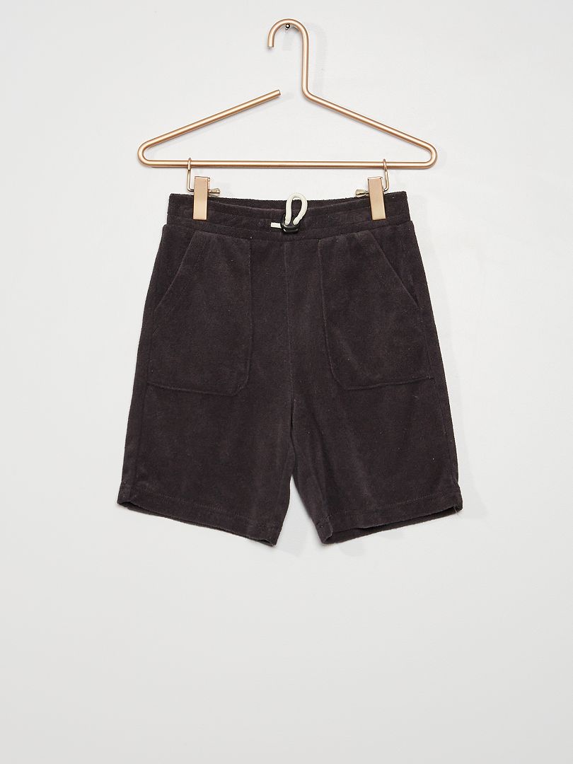 Bermudas de punto de rizo gris oscuro - Kiabi