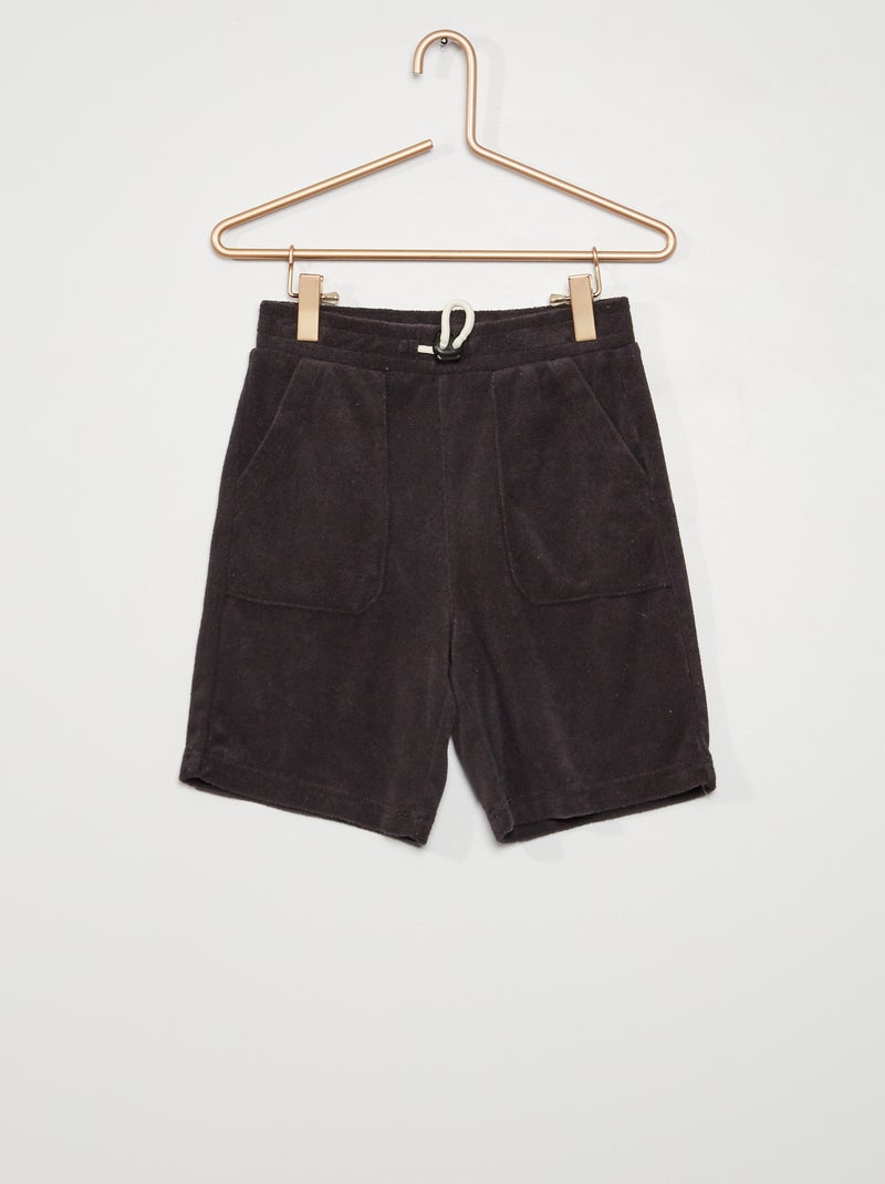 Bermudas de punto de rizo gris oscuro - Kiabi