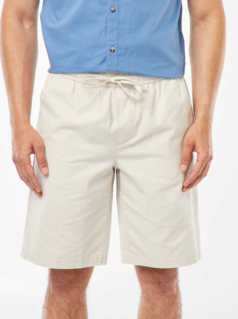 Bermudas de sarga lisas Gris - Kiabi