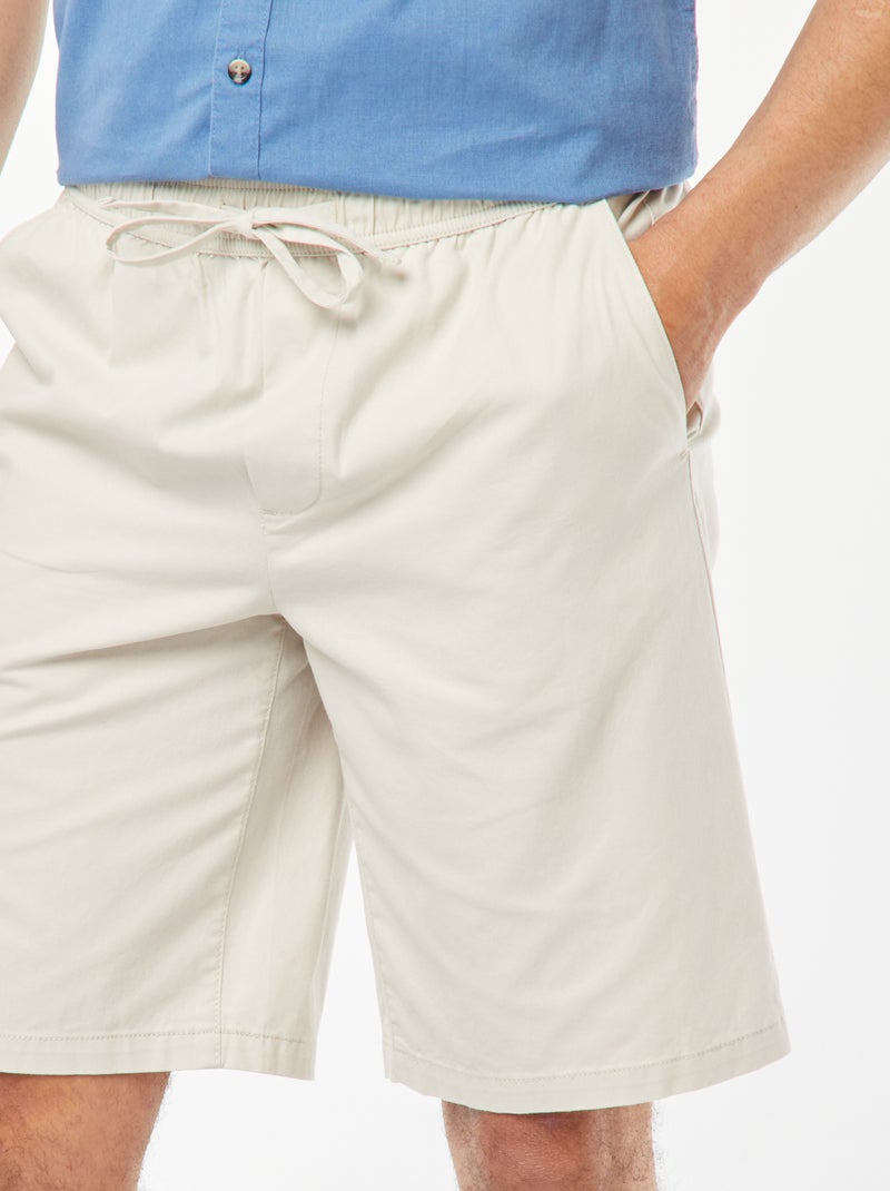 Bermudas de sarga lisas Gris - Kiabi