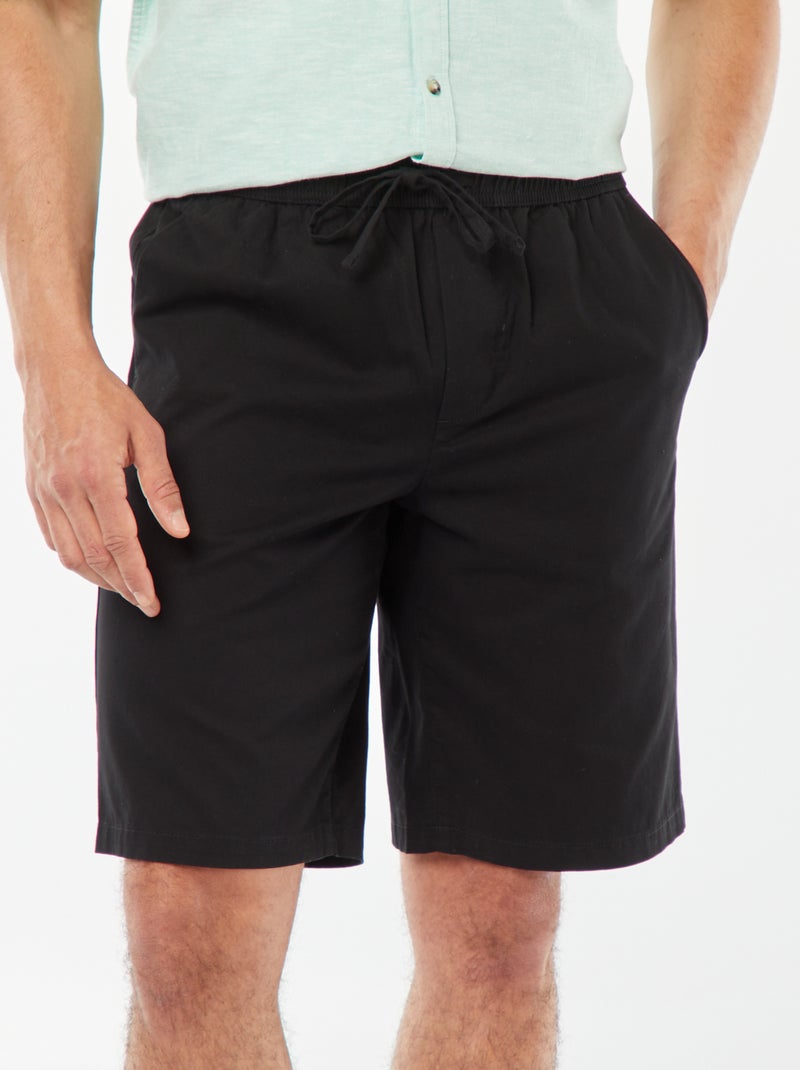 Bermudas de sarga lisas negro - Kiabi