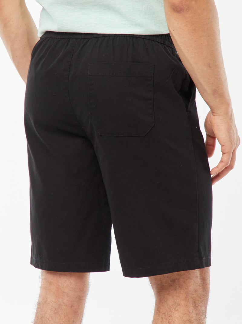 Bermudas de sarga lisas negro - Kiabi