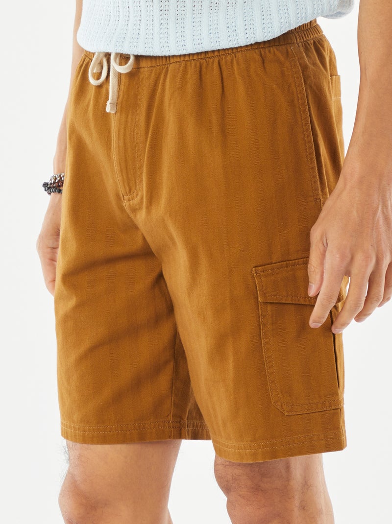Bermudas de sarga multibolsillos Kaki - Kiabi