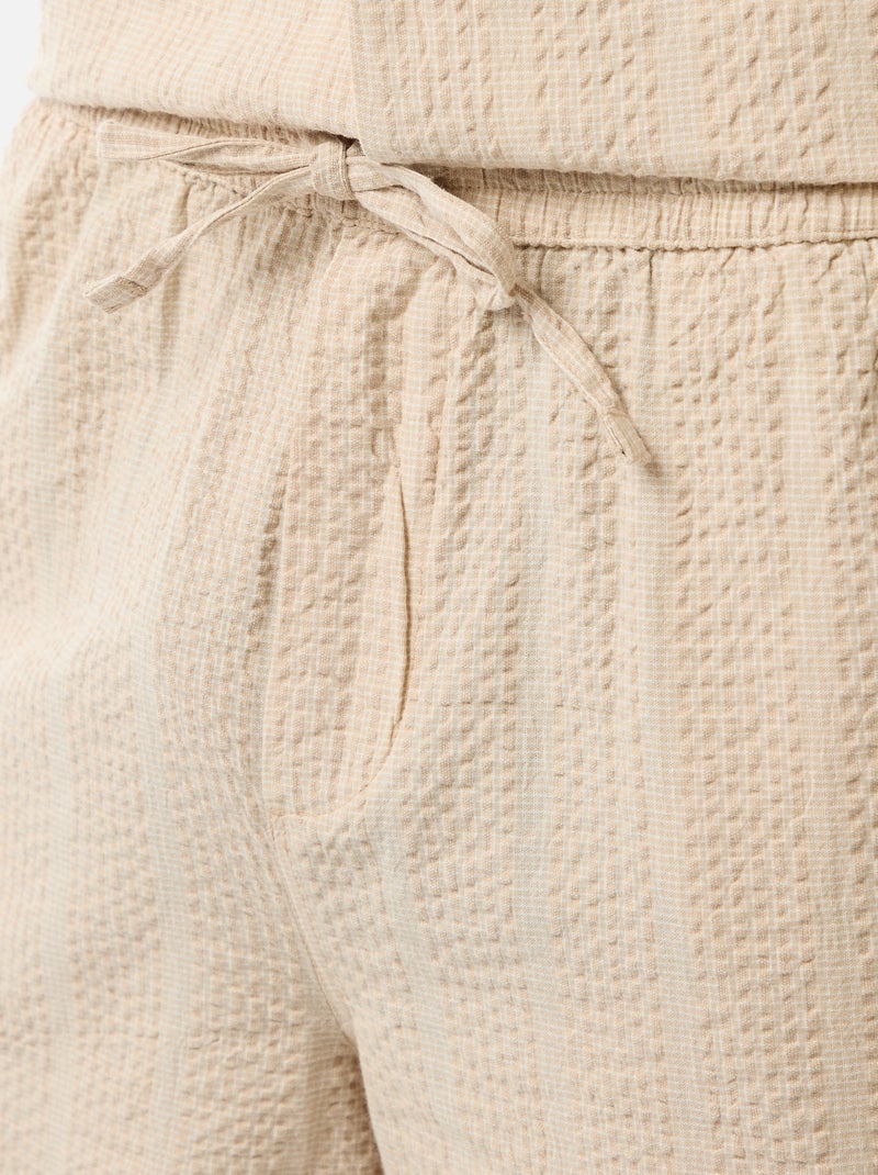 Bermudas de tejido tipo crepé Beige - Kiabi
