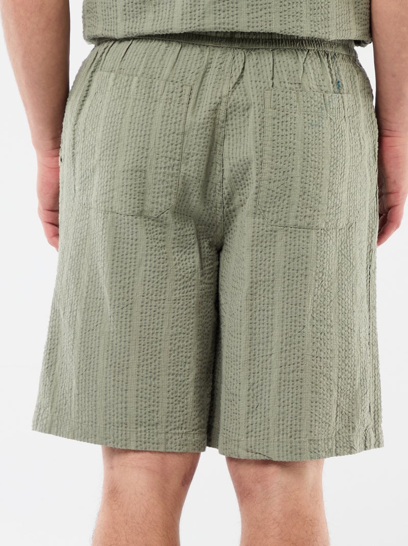 Bermudas de tejido tipo crepé Verde - Kiabi