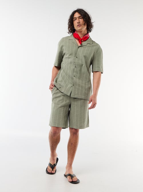 Bermudas de tejido tipo crepé - Kiabi