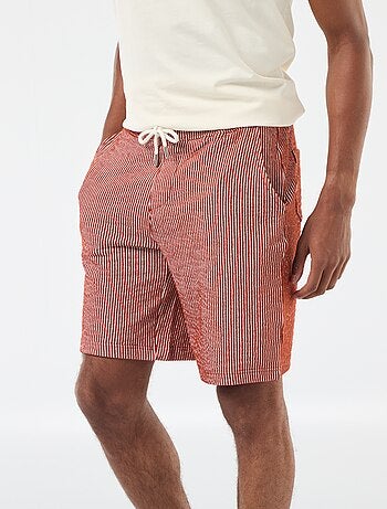 Bermudas de tejido tipo crespón de rayas