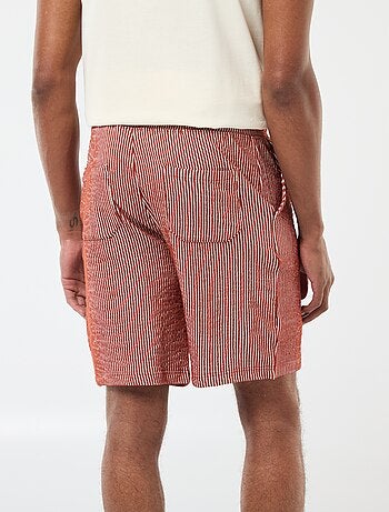 Bermudas de tejido tipo crespón de rayas