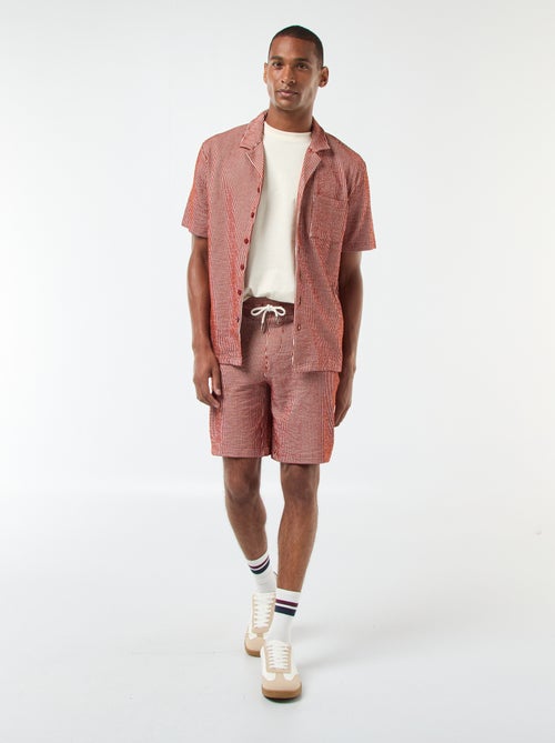 Bermudas de tejido tipo crespón de rayas - Kiabi