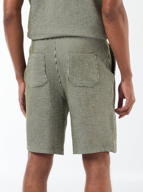 Bermudas de tejido tipo crespón de rayas - Kiabi