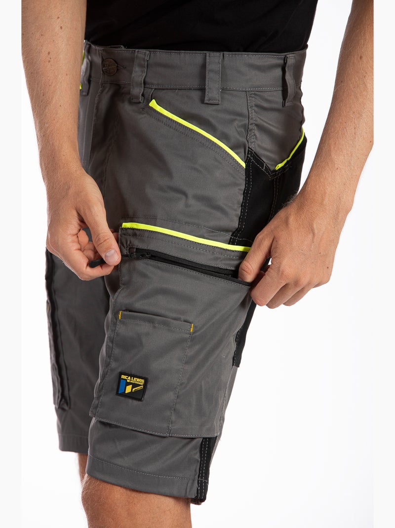 Bermudas de trabajo multibolsillos FLUBERM de Fibreflex® Gris - Kiabi