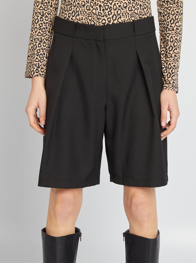 Bermudas de traje de tiro alto negro - Kiabi