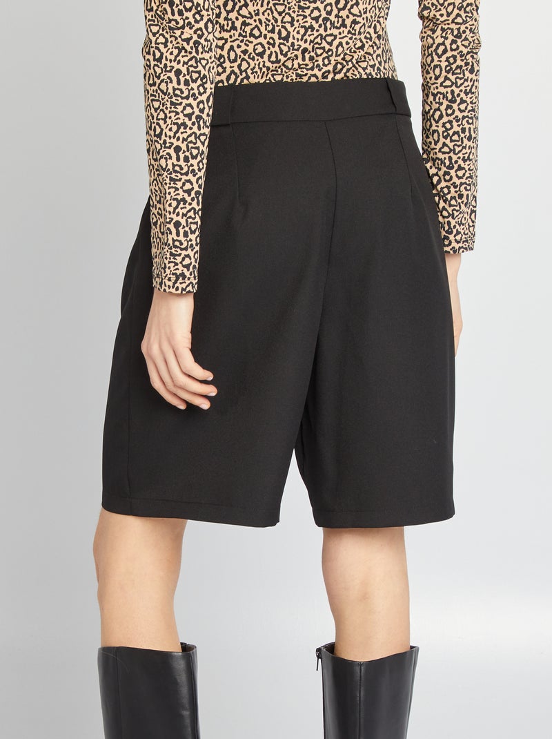 Bermudas de traje de tiro alto negro - Kiabi