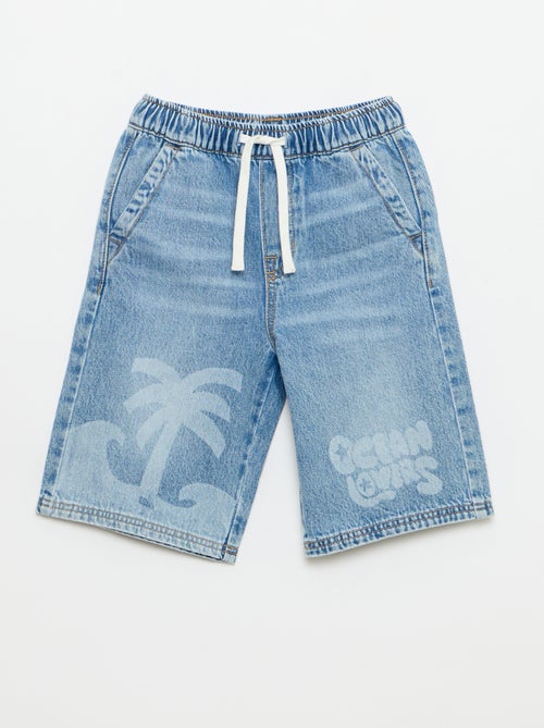 Bermudas de vaquero con cordón de ajuste - Kiabi