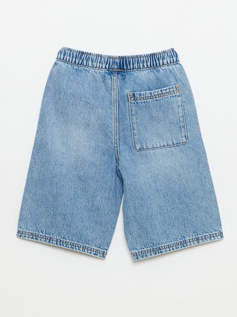 Bermudas de vaquero con cordón de ajuste Azul - Kiabi
