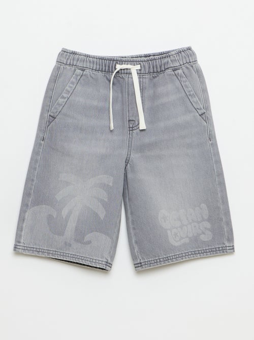 Bermudas de vaquero con cordón de ajuste - Kiabi