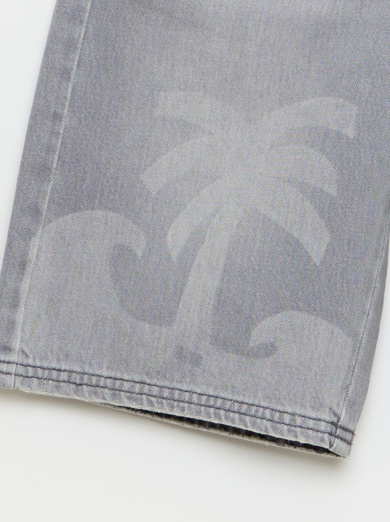 Bermudas de vaquero con cordón de ajuste Gris - Kiabi