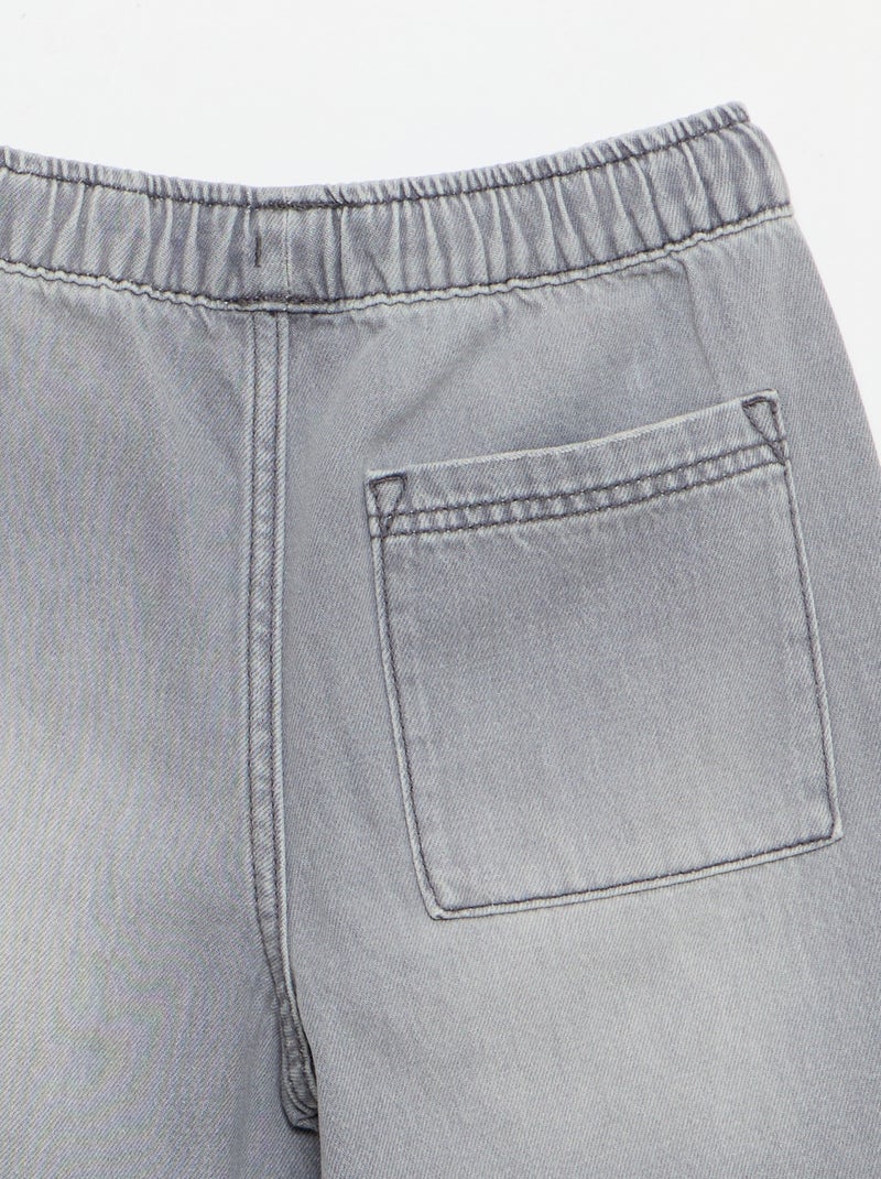 Bermudas de vaquero con cordón de ajuste Gris - Kiabi