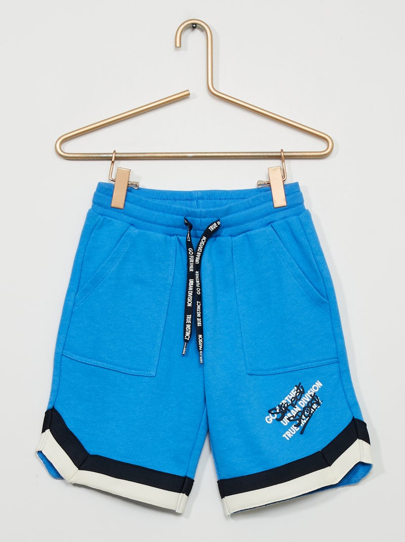 Bermudas deportivas de felpa AZUL - Kiabi