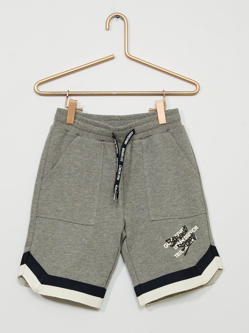 Bermudas deportivas de felpa GRIS - Kiabi