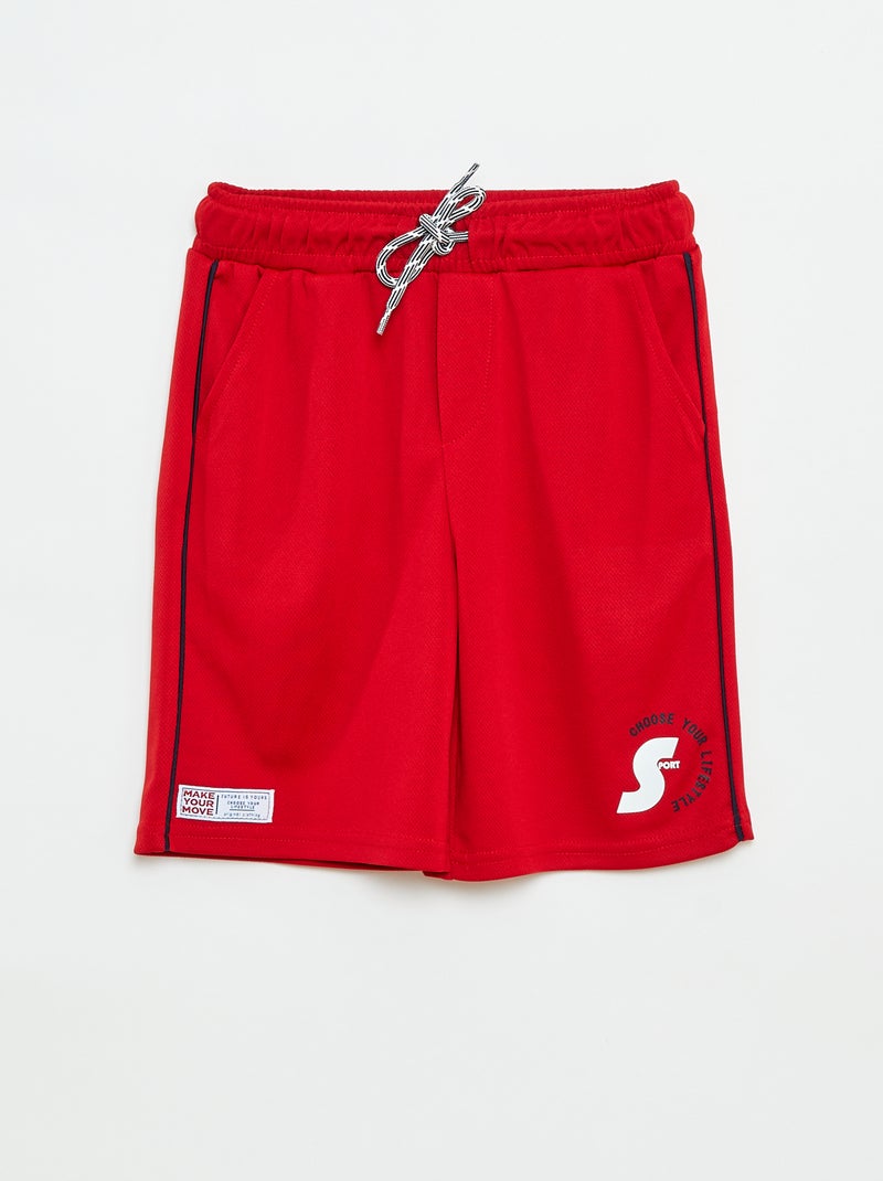 Bermudas deportivas ligeras con bolsillos Rojo - Kiabi