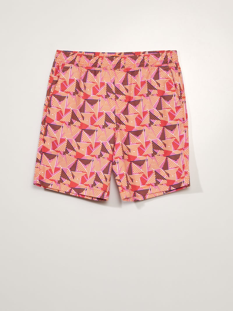 Bermudas elásticas con lino NARANJA - Kiabi