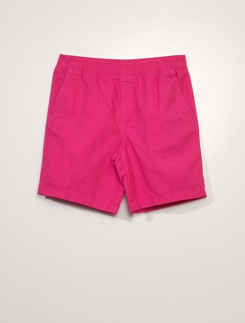 Bermudas elásticas con lino - Kiabi