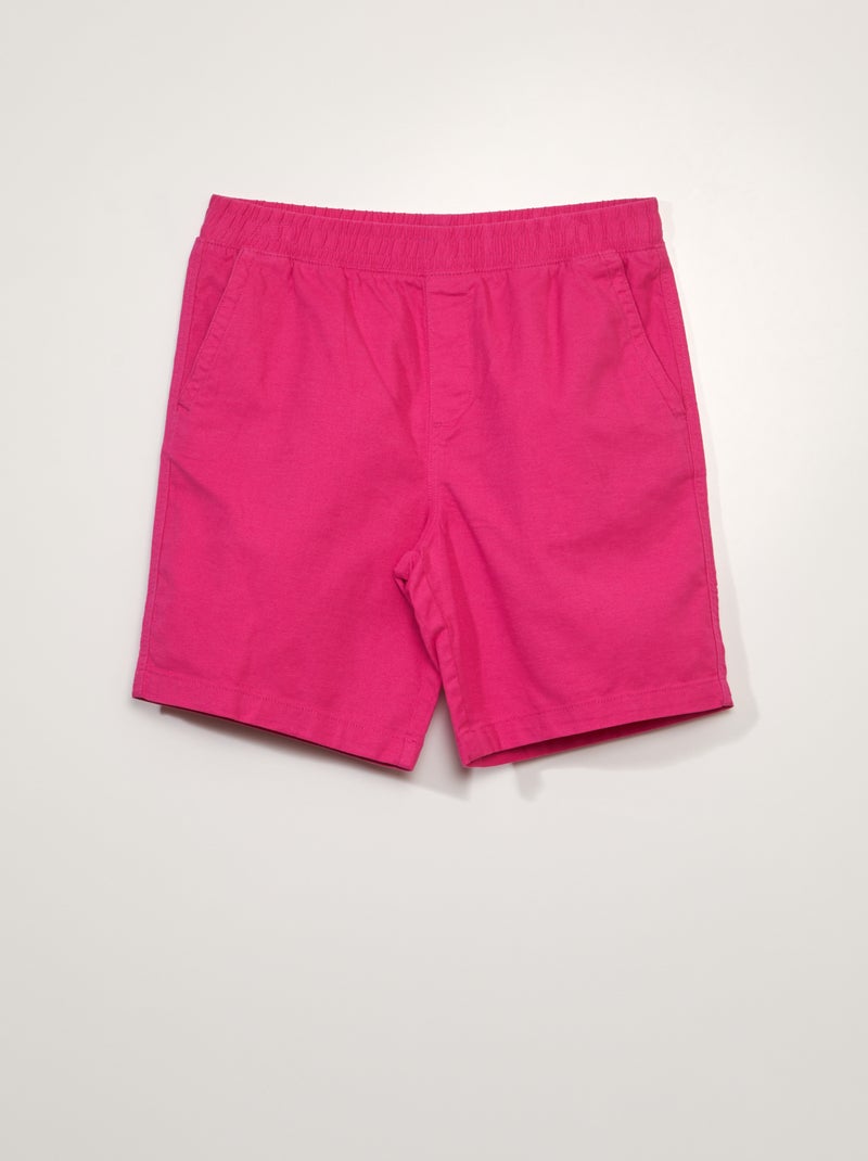 Bermudas elásticas con lino ROSA - Kiabi