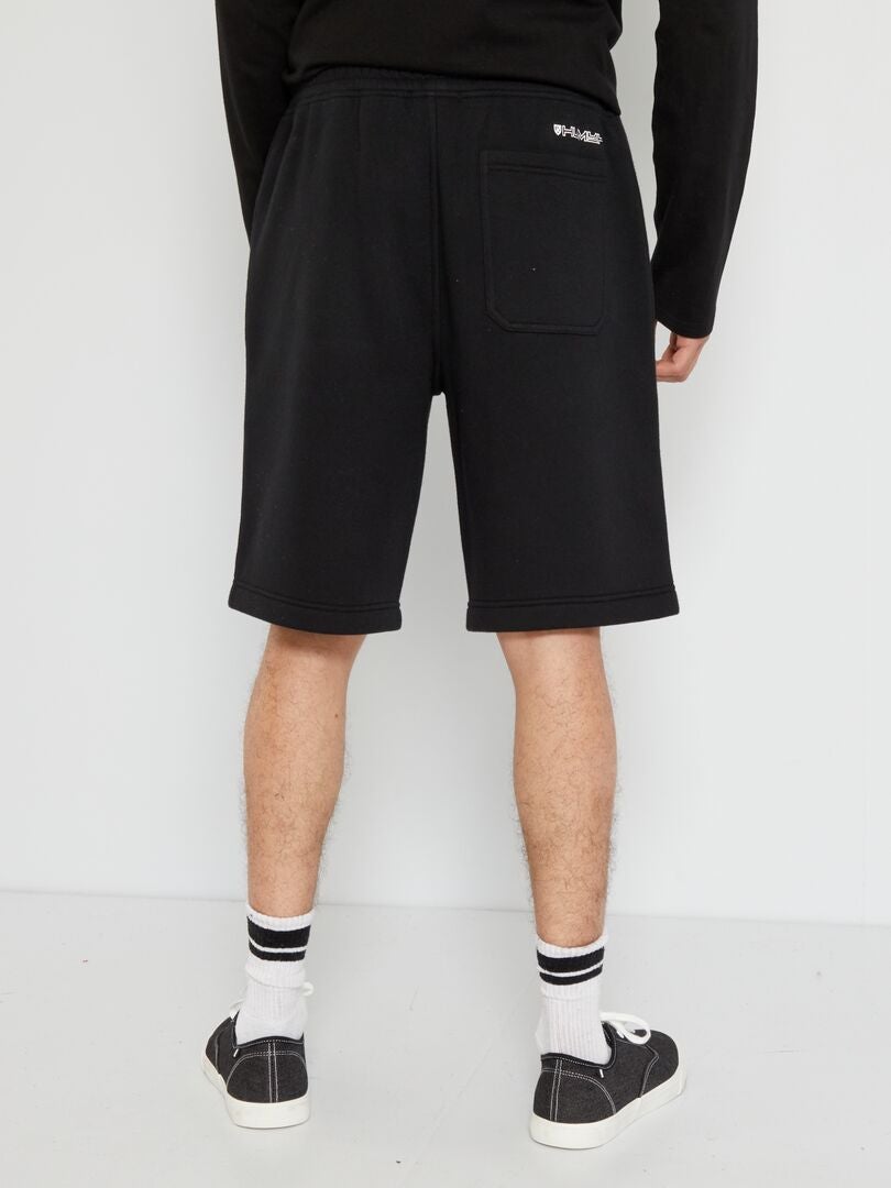 Bermudas felpa bolsillos con cremallera NEGRO - Kiabi