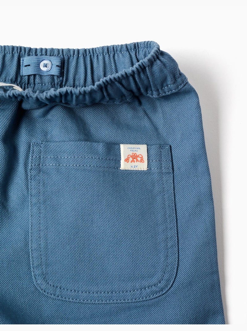 Bermudas largas de algodón con cordón Carolina Celas x Zippy Azul Azul - Kiabi