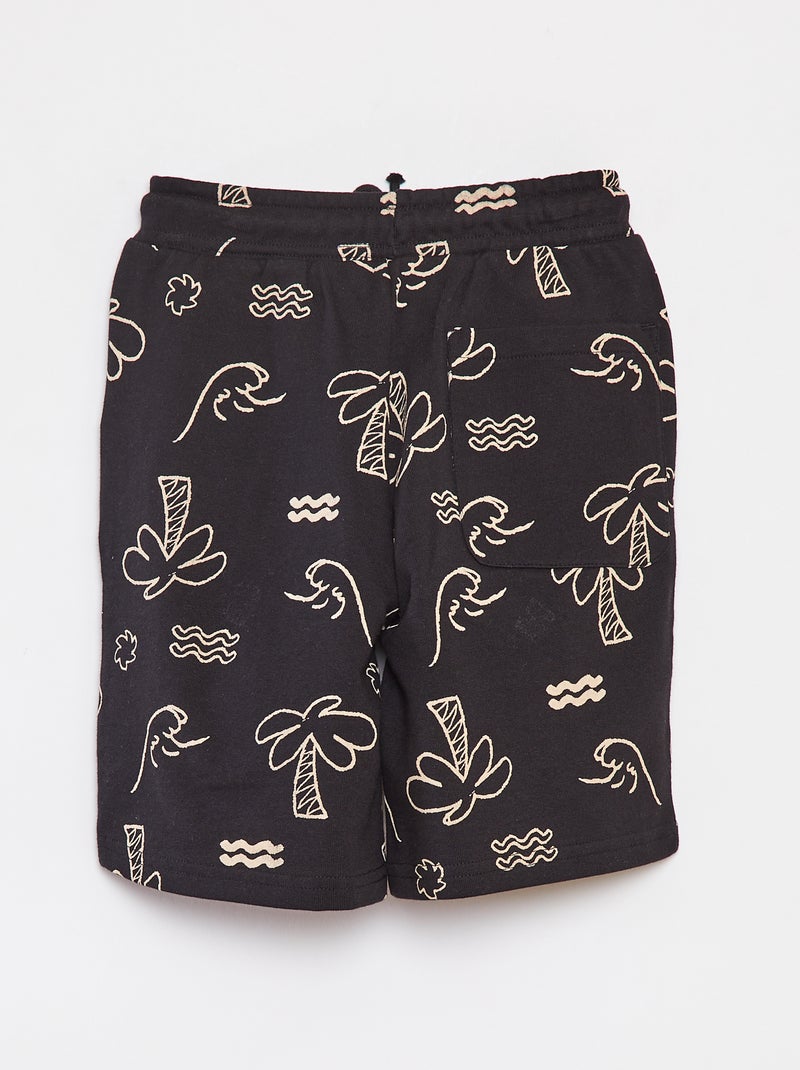 Bermudas ligeras de chándal con estampado NEGRO - Kiabi