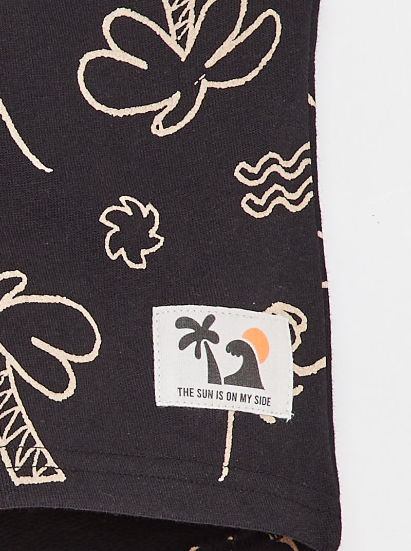 Bermudas ligeras de chándal con estampado NEGRO - Kiabi