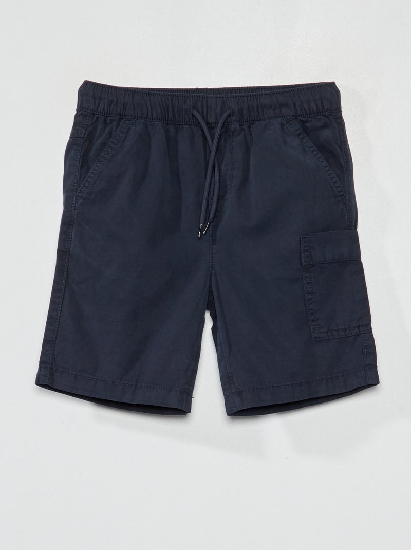 Bermudas lisas cintura elástica azul - Kiabi