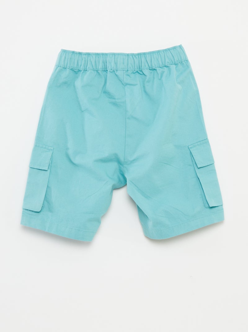 Bermudas lisas con bolsillos con solapa AZUL - Kiabi