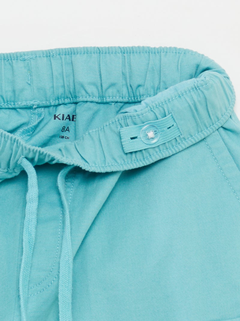Bermudas lisas con bolsillos con solapa AZUL - Kiabi